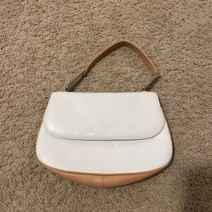 Tan and white Vicosta shoulder bag